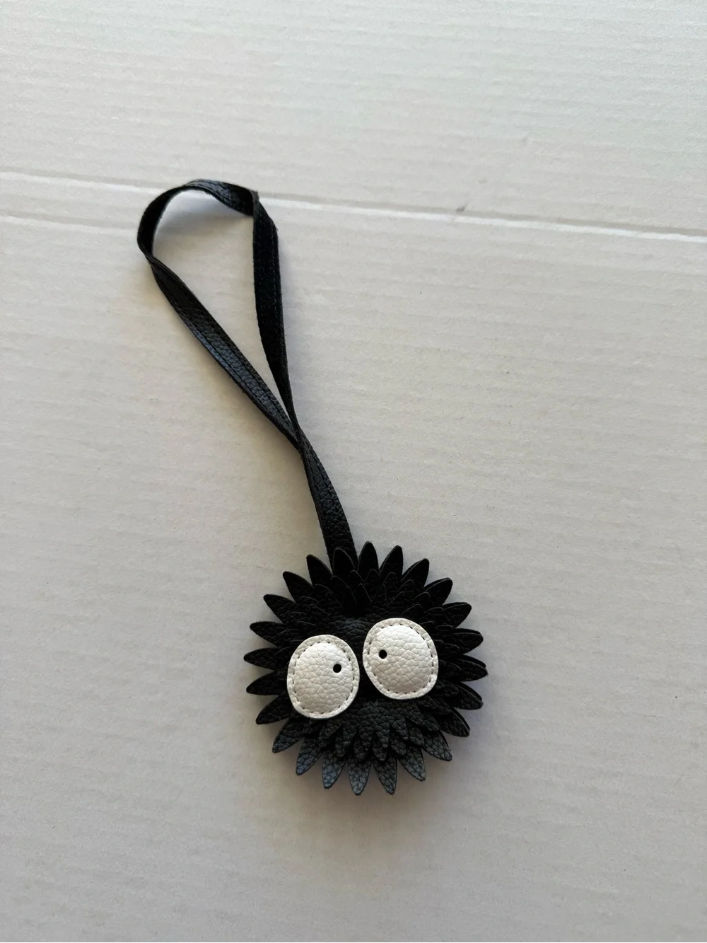 Black Spiky Cartoon Character Kids Bag Charm with White Eyes
